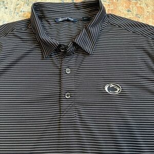 Cutter & Buck Penn State Polo- Blue with White Pinstripes
